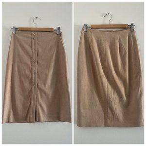 Vintage Y2K Suede Skirt, 00s Brown Mini Skirt